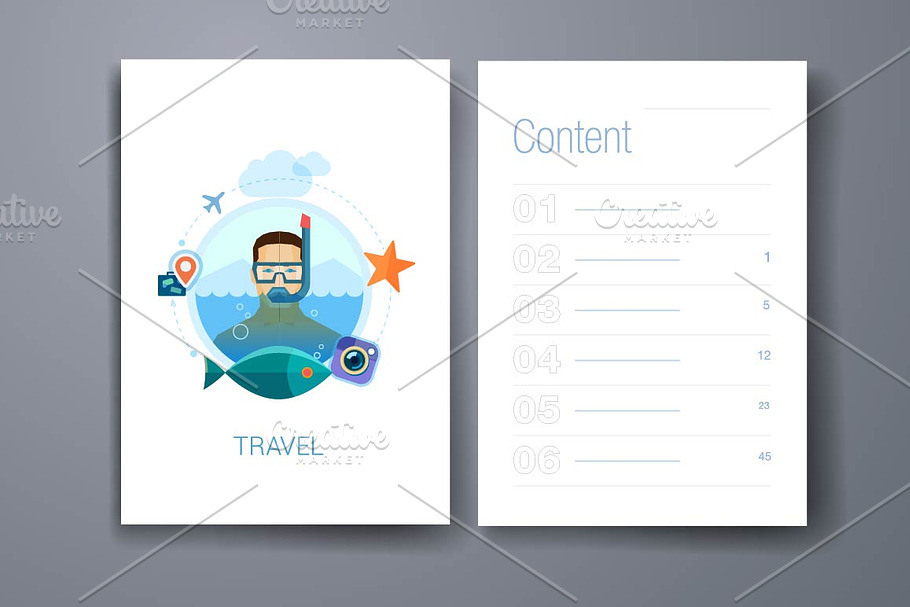Flat design icons concept for travel in Graphics - product preview 8
