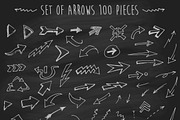 Set of arrows on chalkboard