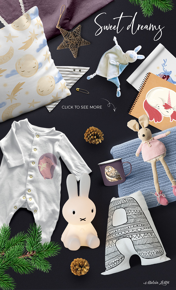 ★ Good night ★ kids design creator in Illustrations - product preview 4