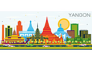 Yangon Myanmar City Skyline 