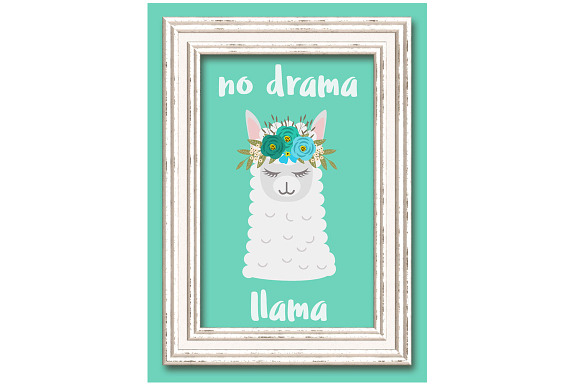 Llama Alpaca Faces Head Clipart in Patterns - product preview 3
