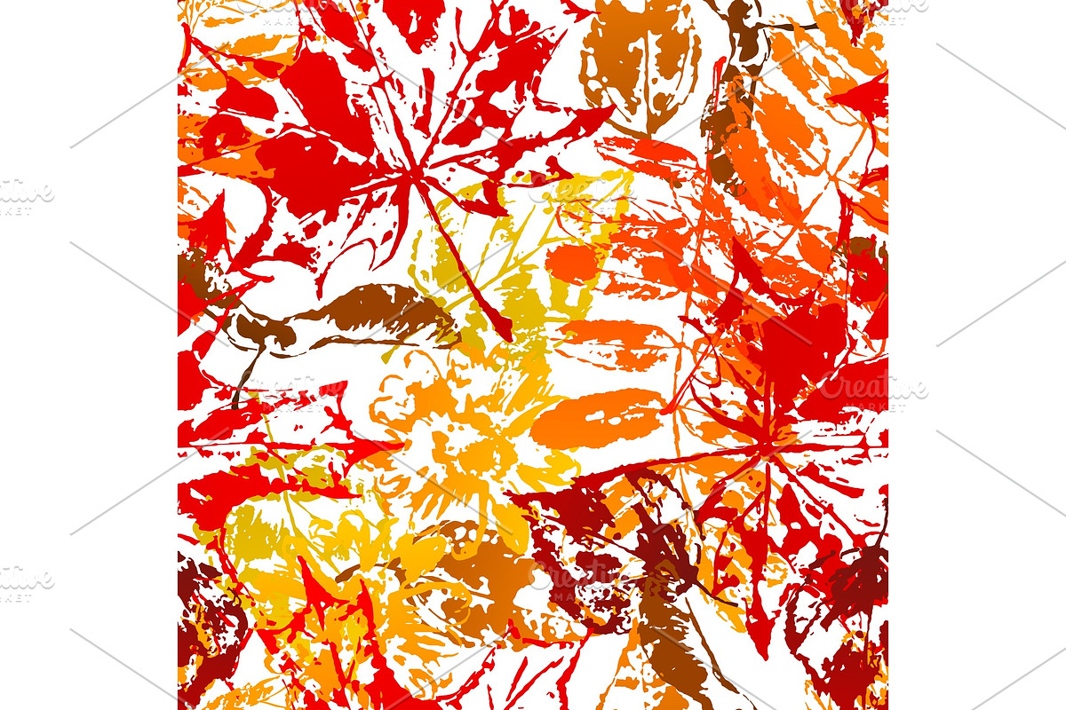 Seamless pattern with printed leaves in Patterns - product preview 8