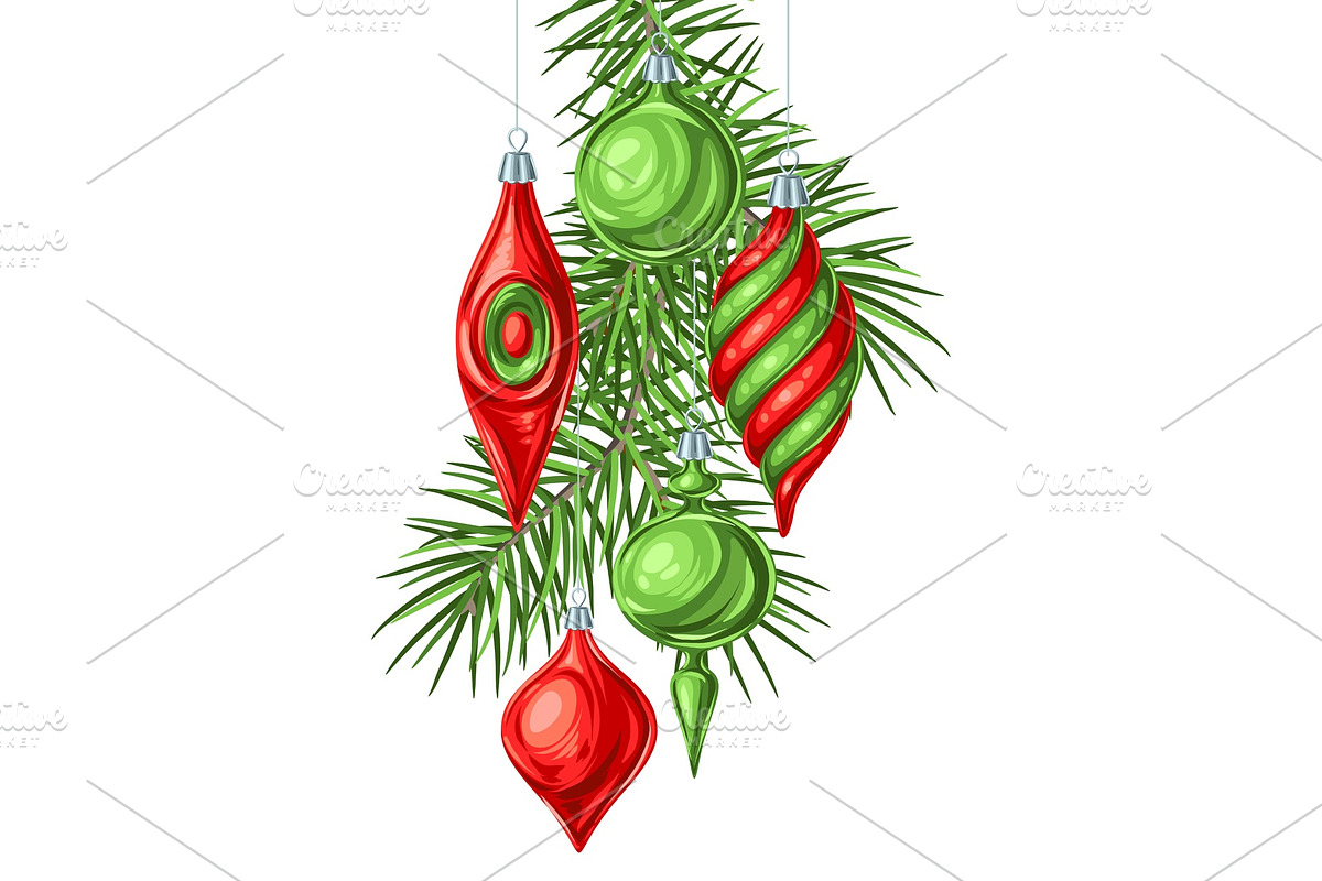 Christmas background with balls. in Illustrations - product preview 8