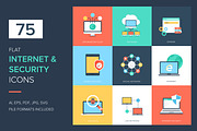 75 Internet and Security Flat Icons