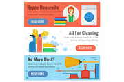 Three banner for cleaning and