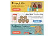 Three banner for wine production