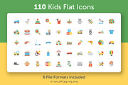 110 Kids Flat Icons 