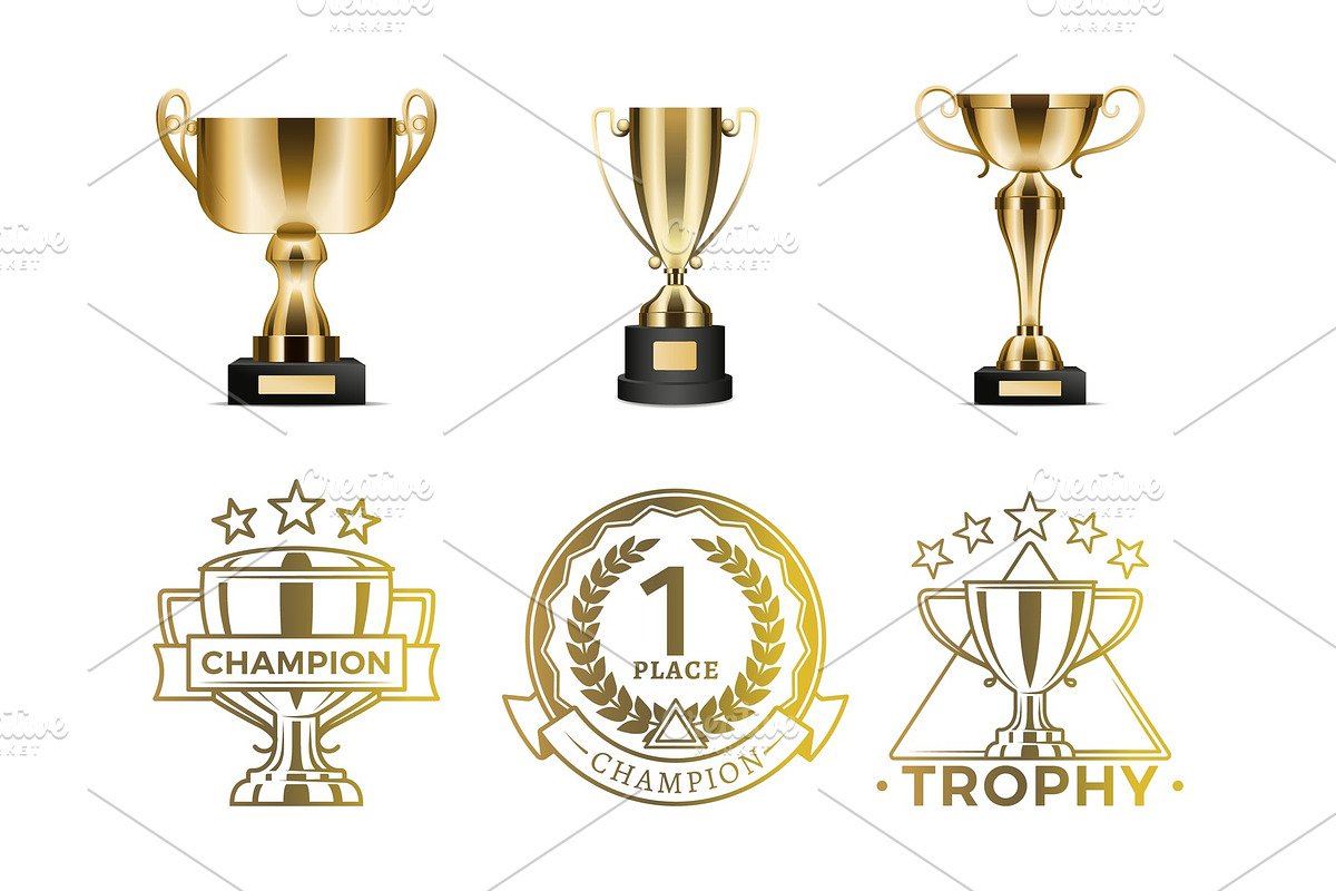 Gold Goblets and Round Emblems for in Objects - product preview 8