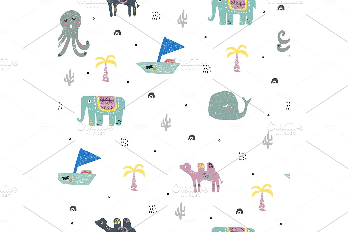 Cute animals in jungles. pattern in Patterns - product preview 8