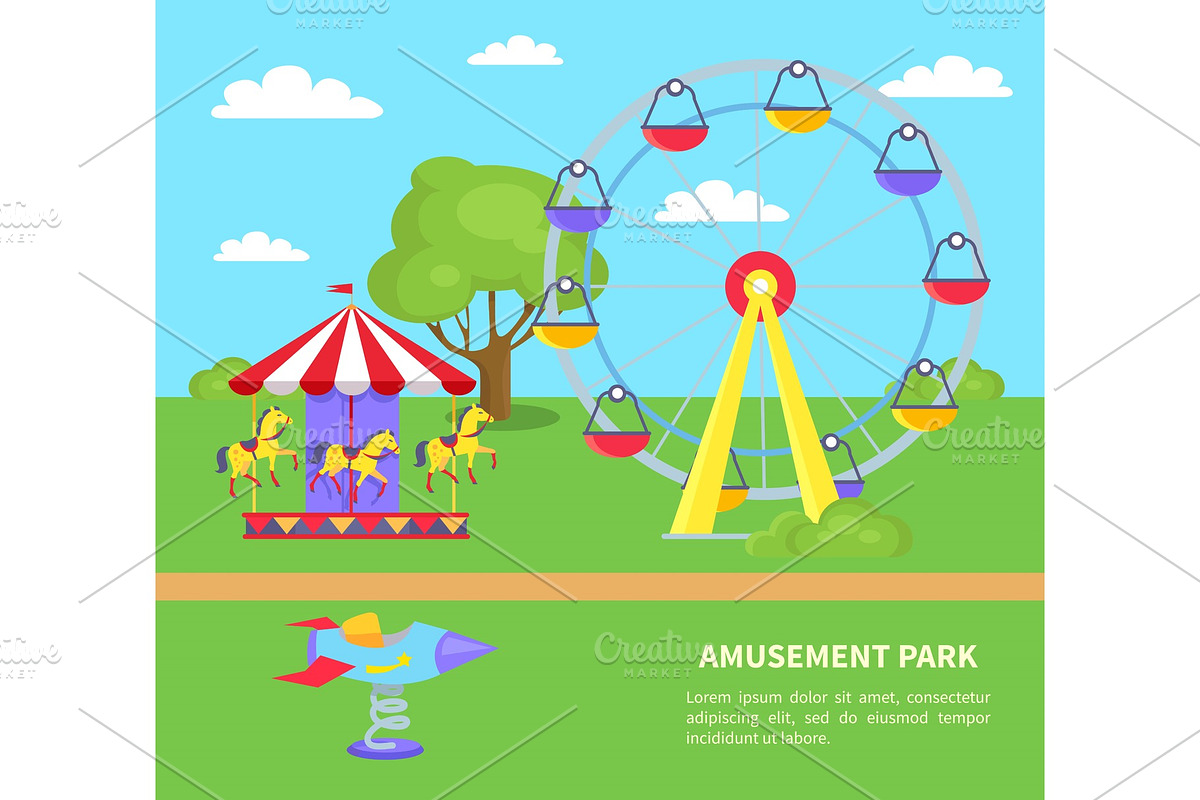 Amusement Park Sightseeing Wheel in Objects - product preview 8