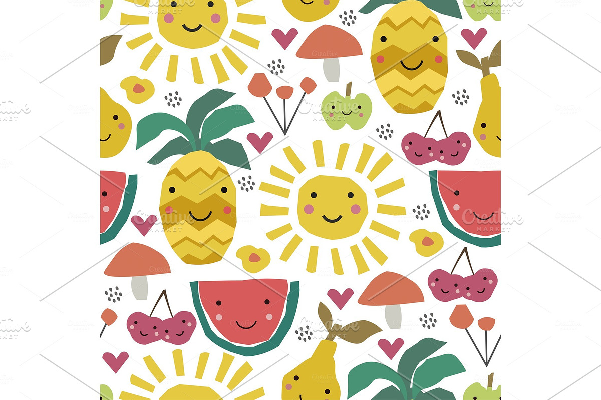 pattern with fruits.Summer poster. in Patterns - product preview 8