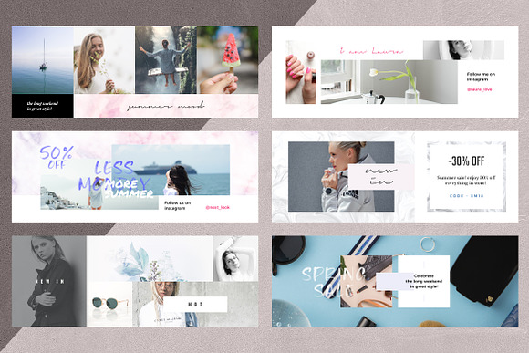 Marble Facebook Cover Pack in Facebook Templates - product preview 2
