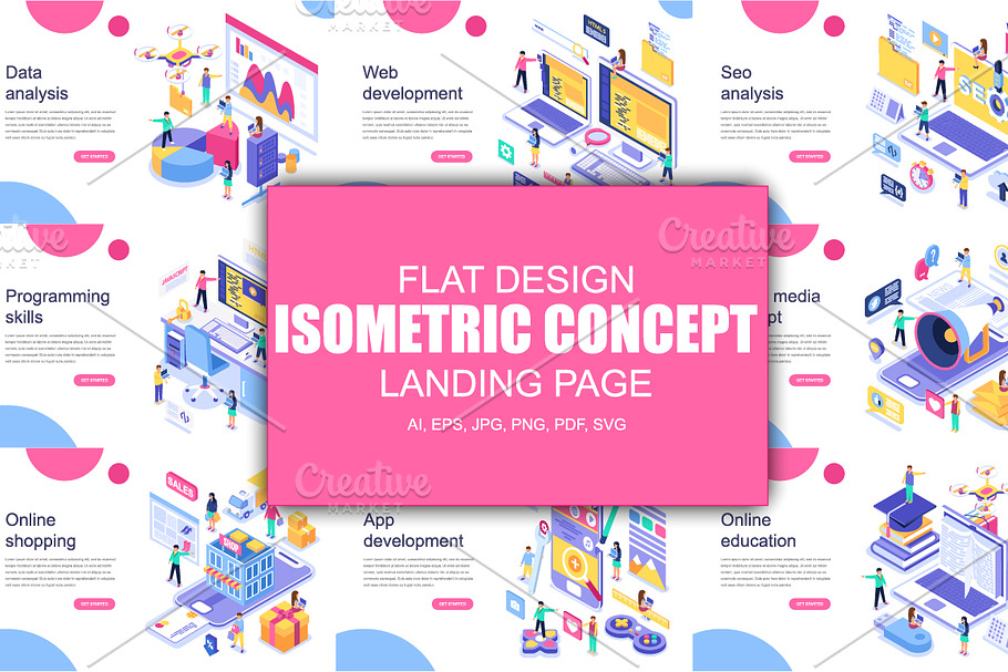 Isometric Concept Flat Design