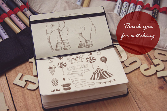 Vintage circus design set in Illustrations - product preview 8