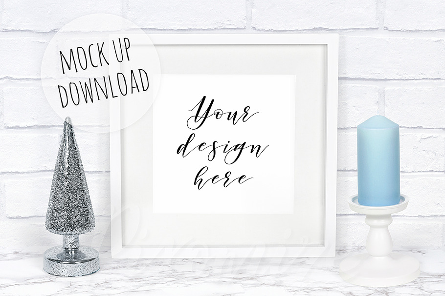 Christmas Square Frame Mockup Photo in Print Mockups - product preview 8