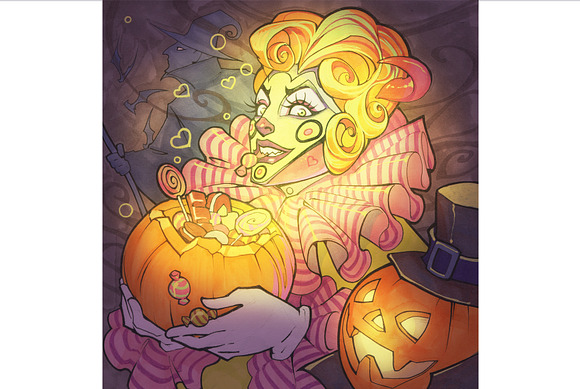 Halloween clown in Illustrations - product preview 1