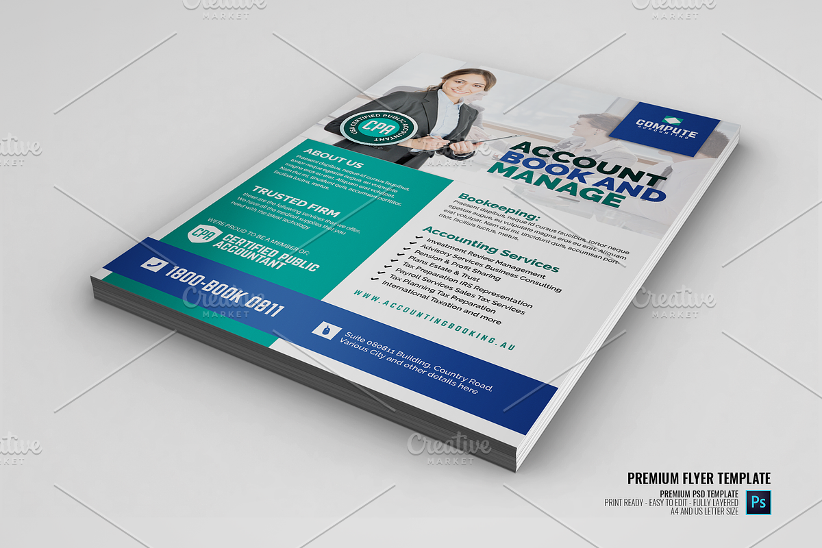 Accounting and Bookkeeping Services in Flyer Templates - product preview 8