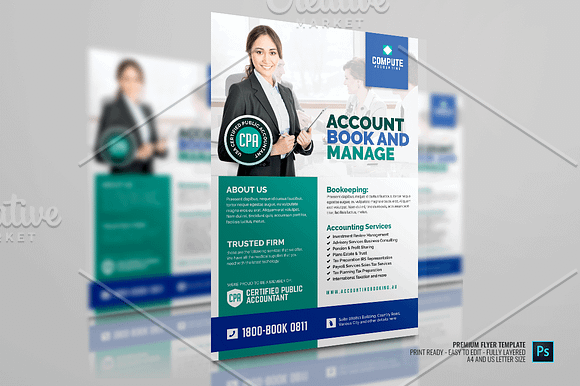 Accounting and Bookkeeping Services in Flyer Templates - product preview 1