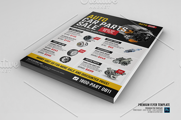 Car Parts Shop Promo Sale Flyer