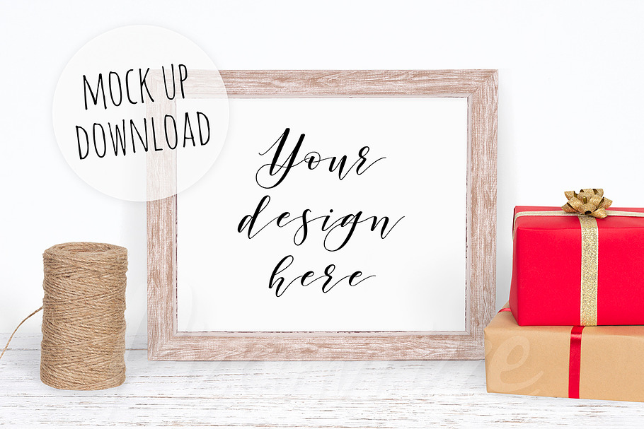 Rustic Christmas Frame Mockup Photo in Print Mockups - product preview 8