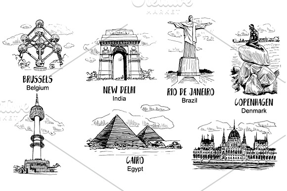 Travelling Notes Vector Design Set in Illustrations - product preview 2
