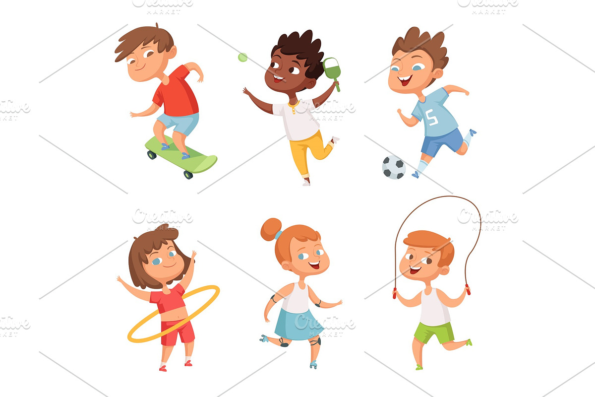 Various kids in active sports in Graphics - product preview 8