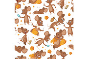 Seamless pattern mouse. Vector