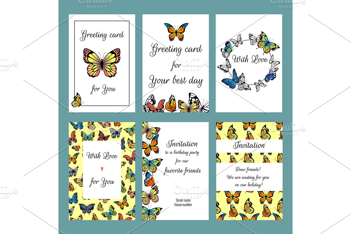 Cards with butterflies. Design in Graphics - product preview 8