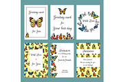 Cards with butterflies. Design