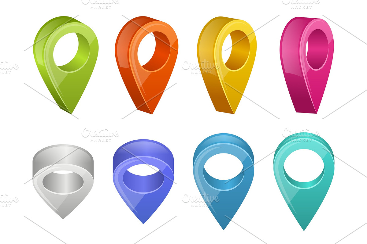 Colored map pointers. Various colors in Graphics - product preview 8