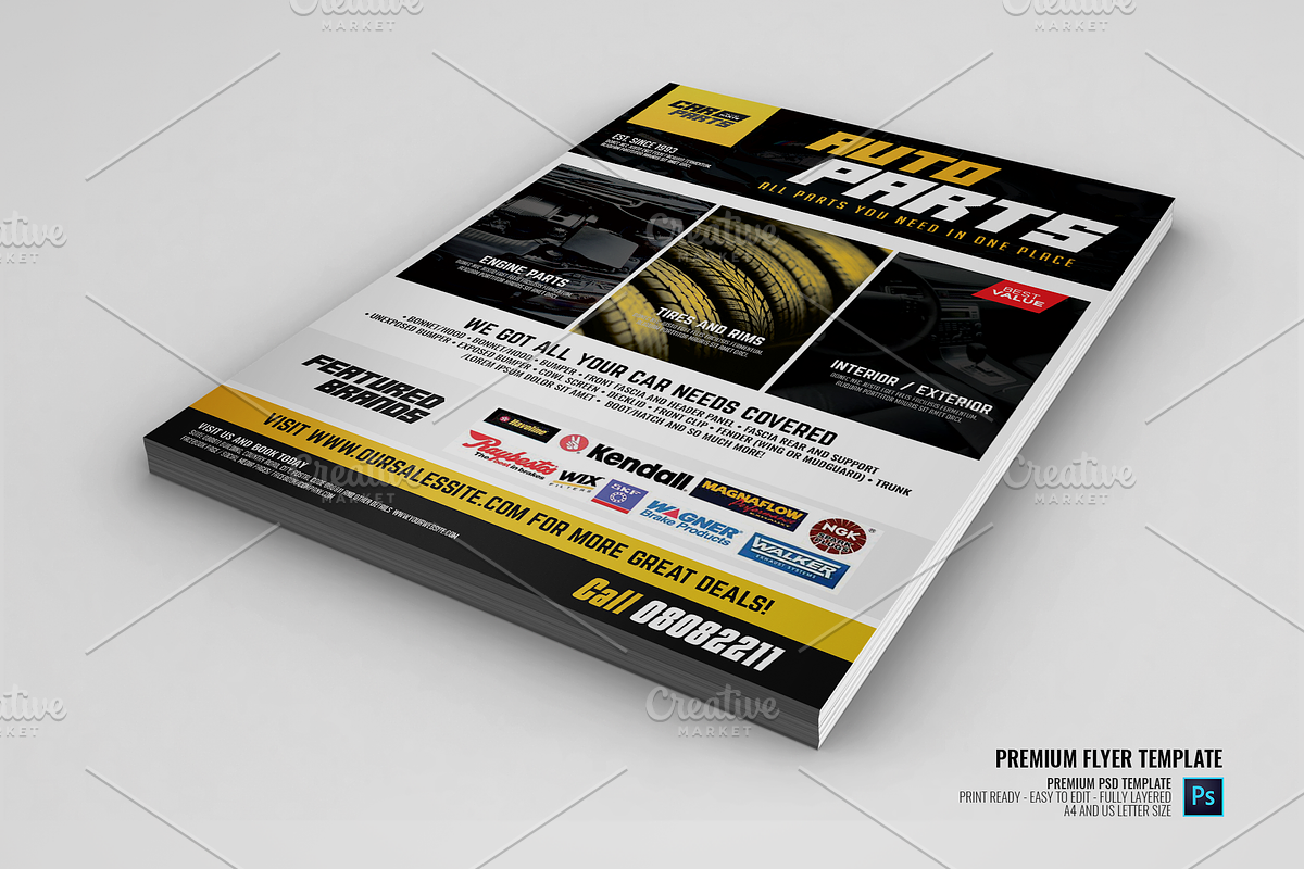 Automotive Parts Supply Center Flyer in Flyer Templates - product preview 8