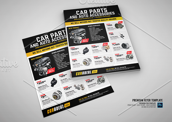 Auto Car Spare Parts Flyer in Flyer Templates - product preview 2