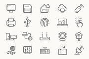 Home network Electronics line icons