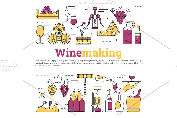 Square web banner - wine making
