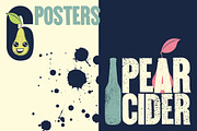 Pear Cider vintage grunge posters.