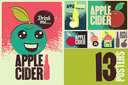 Apple Cider grunge style posters. 