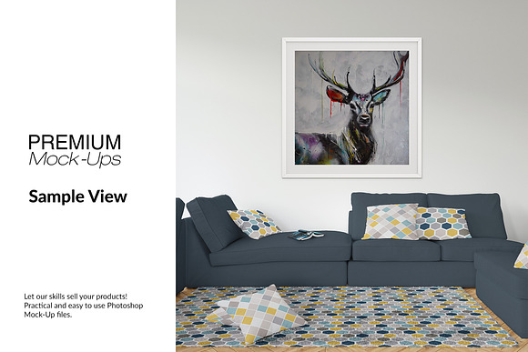 Throw Pillows Carpet & Frames Set in Product Mockups - product preview 16