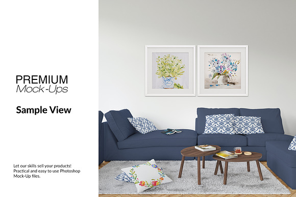 Throw Pillows Carpet & Frames Set in Product Mockups - product preview 17