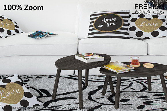 Throw Pillows Carpet & Frames Set in Product Mockups - product preview 19