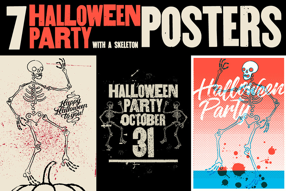 Halloween Party vintage posters.