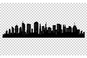 Silhouette of city with black