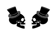 Gay marriage wedding couple, skull i