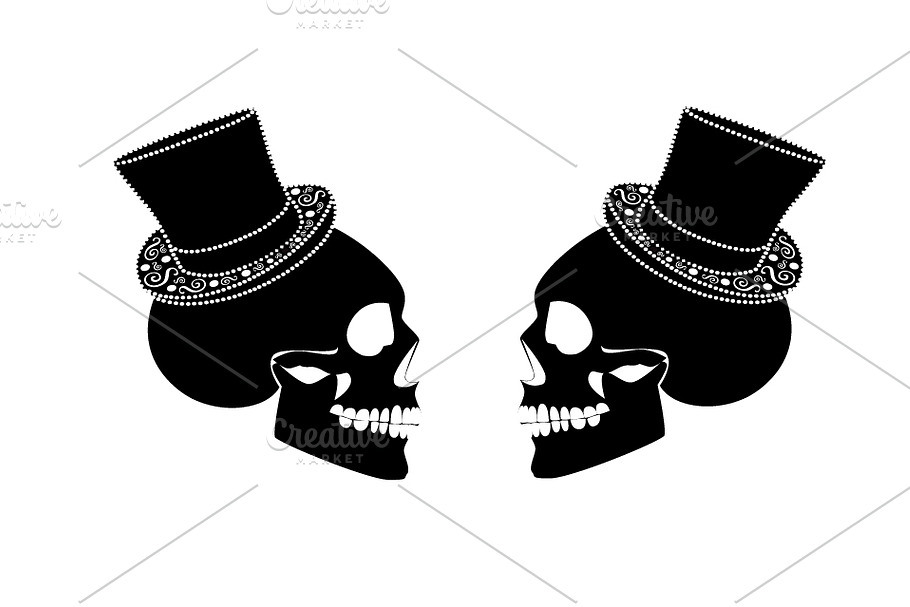 Gay marriage wedding couple, skull i in Graphics - product preview 8
