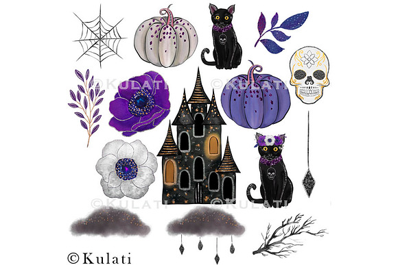 Halloween Clip Art / Graphics / PNGs in Illustrations - product preview 3