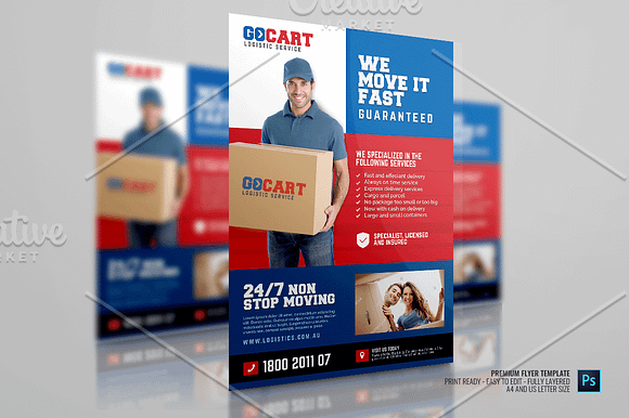 Delivery Cargo Courier Flyer in Flyer Templates - product preview 1