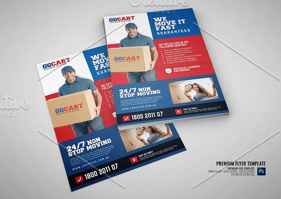 Delivery Cargo Courier Flyer in Flyer Templates - product preview 2