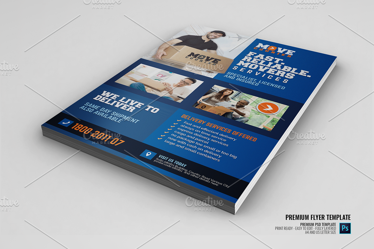 Cargo and Logistic Services Flyer in Flyer Templates - product preview 8