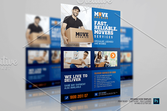 Cargo and Logistic Services Flyer in Flyer Templates - product preview 1