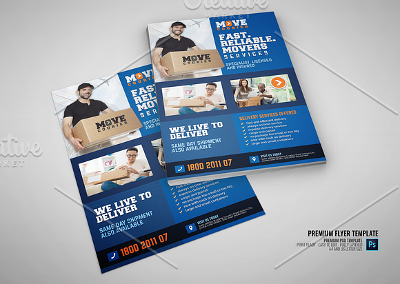 Cargo and Logistic Services Flyer in Flyer Templates - product preview 2