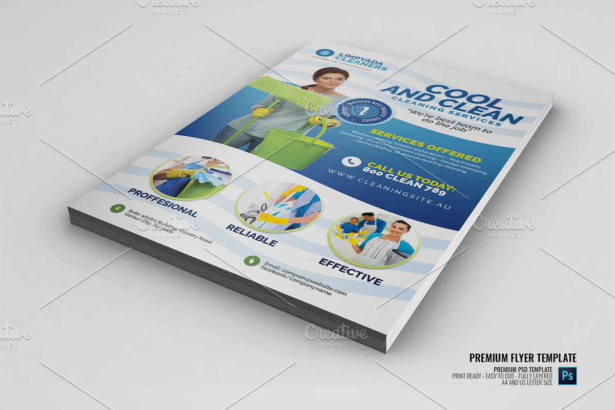 Commercial Cleaning Company Flyer in Flyer Templates - product preview 8